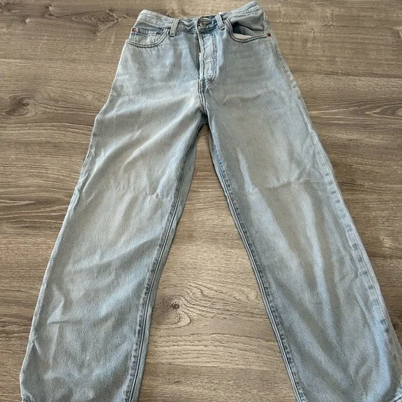 Levi's 501 Ribcage High-Rise straight ankle 26 27 altered darts Women's Jeans - Picture 2 of 12